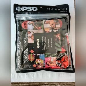 PSD Men's Boxer Briefs - Black and Red Graphic Design